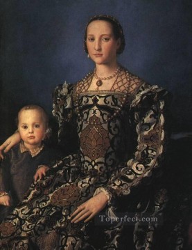 アーニョロ・ブロンズィーノ Painting - エレオノーラ・デ・トレドと息子のフローレンス・アニョロ・ブロンズィーノ